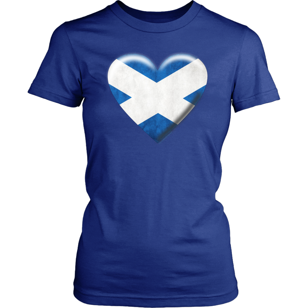 Scots Print T-shirt - Scotland Valentine Heart Thistle Celtic Style T-shirt