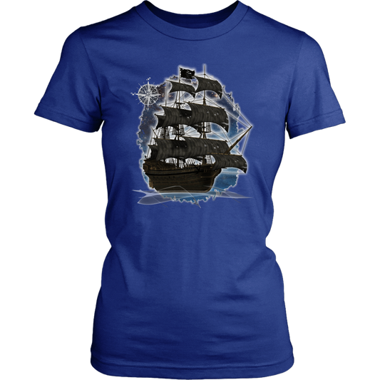 ghost ship, ghost tall ship, pirate ship, pirate art, nebula, pirate tall ship, pirates carribean, pirate star, galaxy, tall ship, compass rose, nautical, pirate captain, pirate wench, pirate scallywag, pirate shirt, pirate t-shirt
