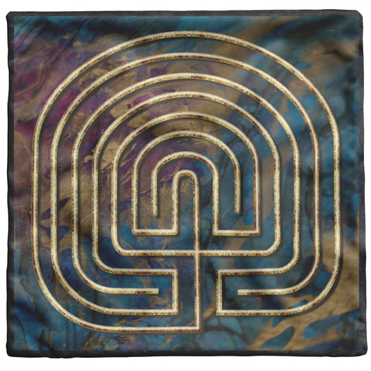 7-Circuit Seed Finger Labyrinth 2-Sided Throw Pillow
