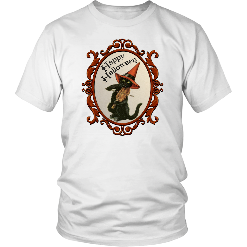 Happy Halloween Vintage Cat and Fiddle Unisex T-Shirt