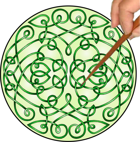 Celtic Curls Mandalynth - Green - Mindful Tracing Art