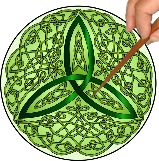 Celtic Trinity Knot Mandalynth - Green - Mindful Tracing Art