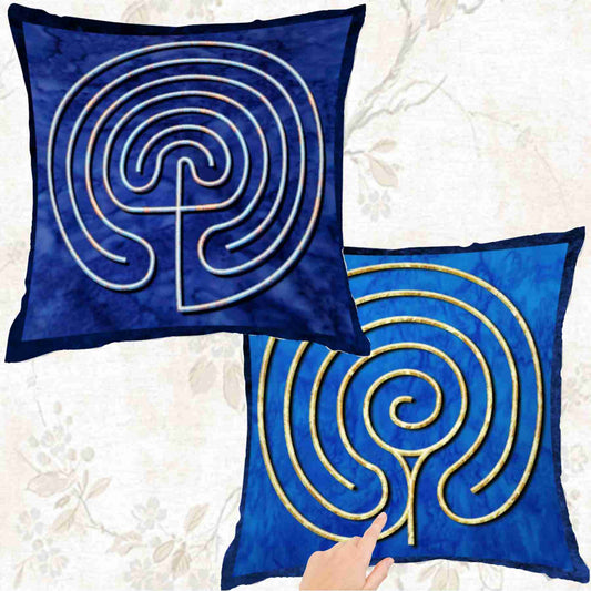 Double Labyrinth Pillow Sham - Cretian-Hindu