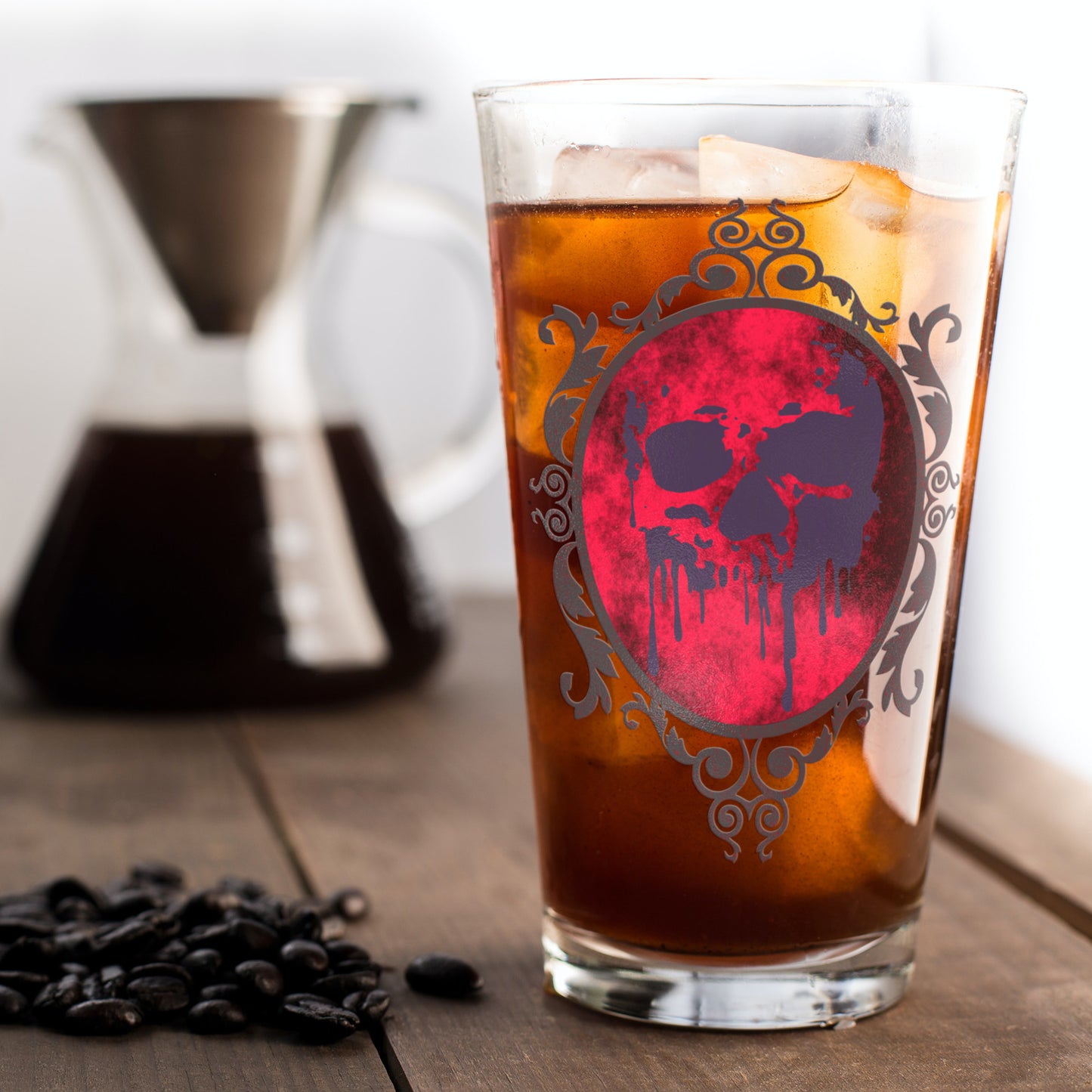 Drip Skull Pint Glass - Red