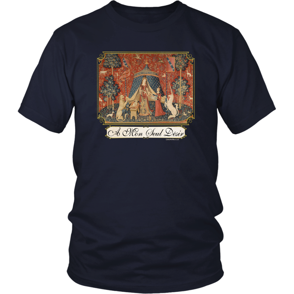 unicorn, tapestry, medieval, middle ages, renaissance, cluny museum, lion, noble lady, lady and unicorn, lady with unicorn, mille fleurs, thousand flowers, flanders, unicorn t-shirt, unicorn shirt, unicorn tee, unicorn t shirt