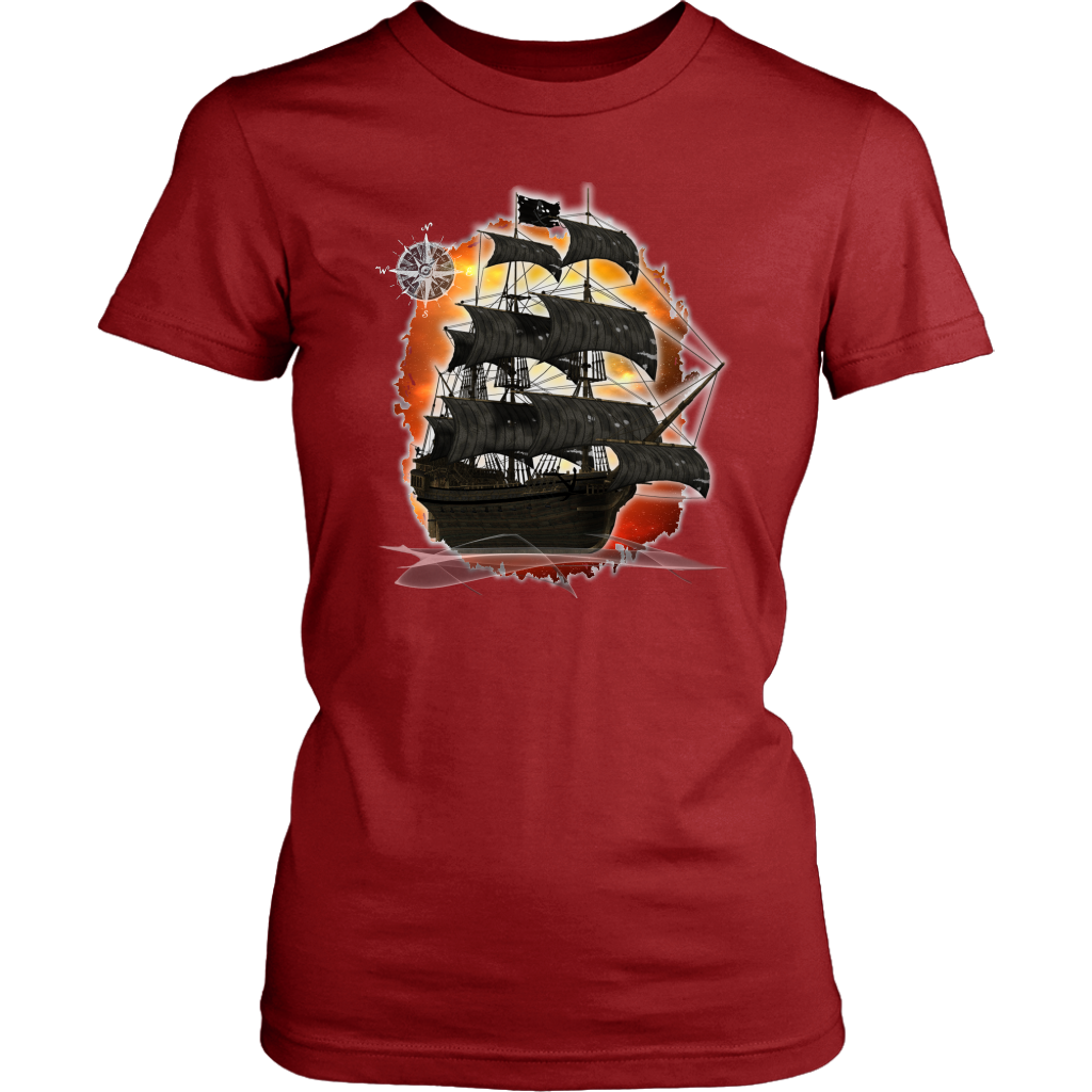ghost ship, ghost tall ship, pirate ship, pirate art, nebula, pirate tall ship, pirates carribean, pirate star, galaxy, tall ship, compass rose, nautical, pirate captain, pirate wench, pirate scallywag, pirate shirt, pirate t-shirt