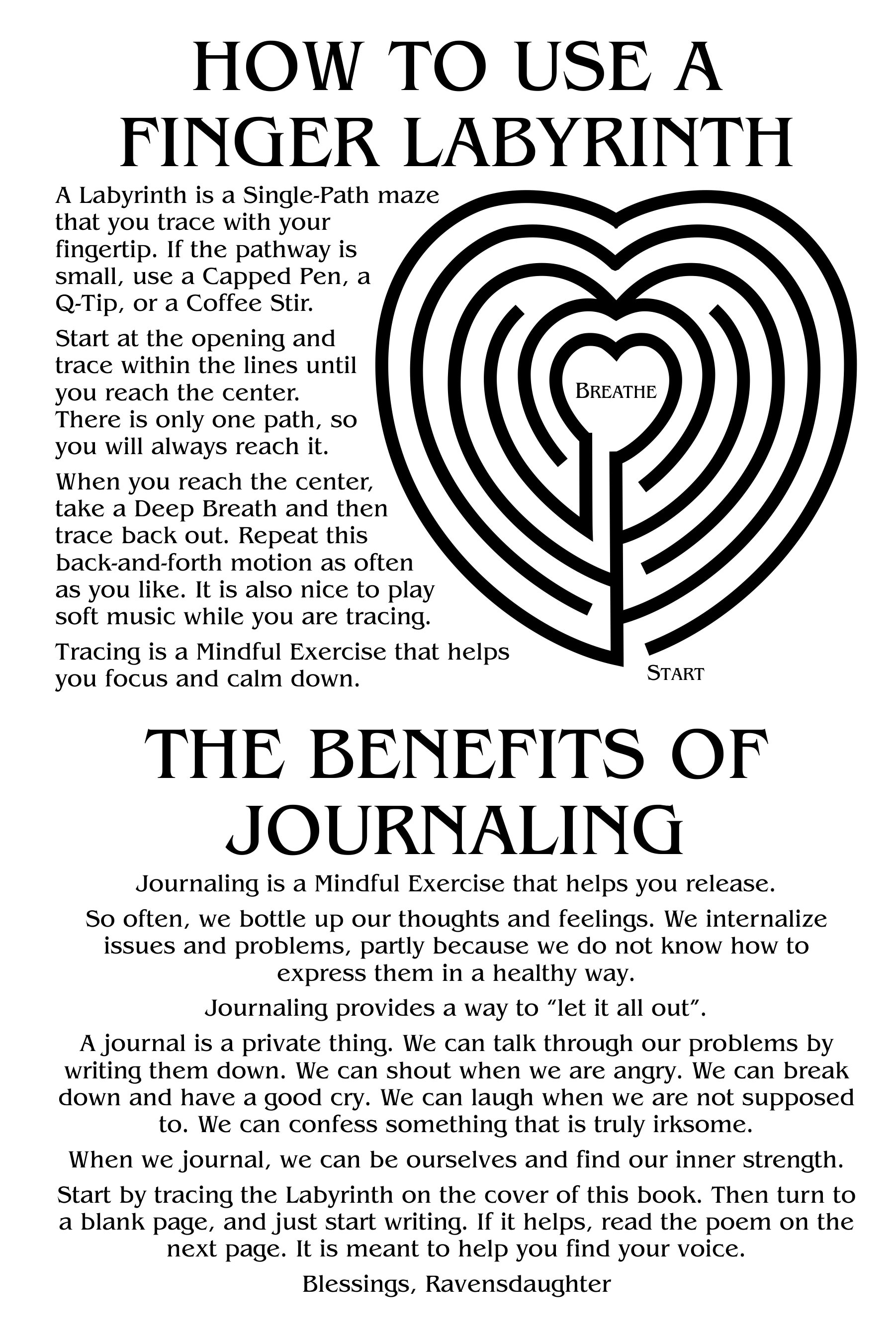 mindful tracing art, labyrinth, finger labyrinth, meditation, mindfulness, therapy, journaling, stress, anxiety, anger, PTSD, ADHD, autism, management