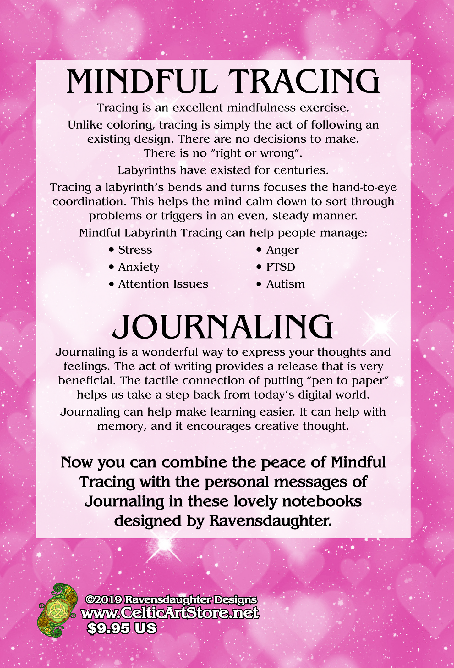 mindful tracing art, labyrinth, finger labyrinth, meditation, mindfulness, therapy, journaling, stress, anxiety, anger, PTSD, ADHD, autism, management
