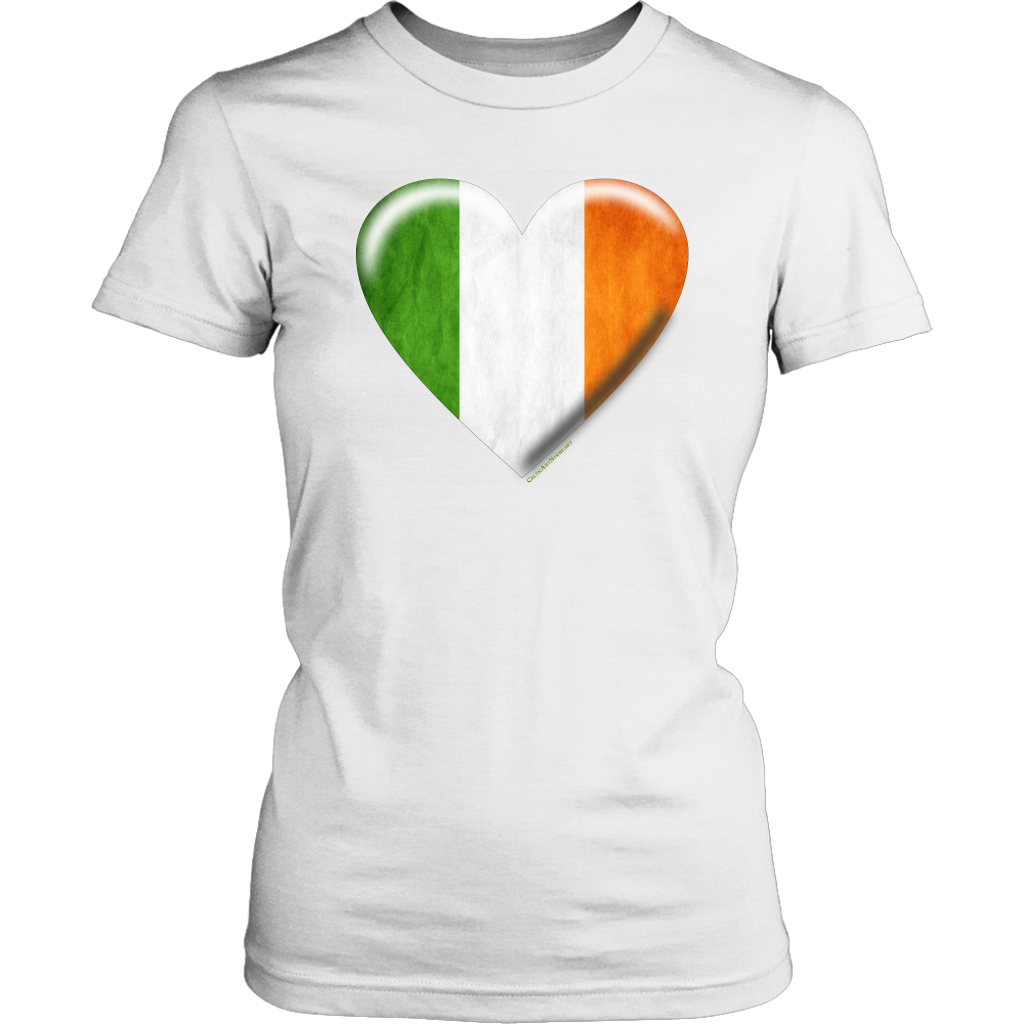 Irish Flag Heart Women's Cotton Tee