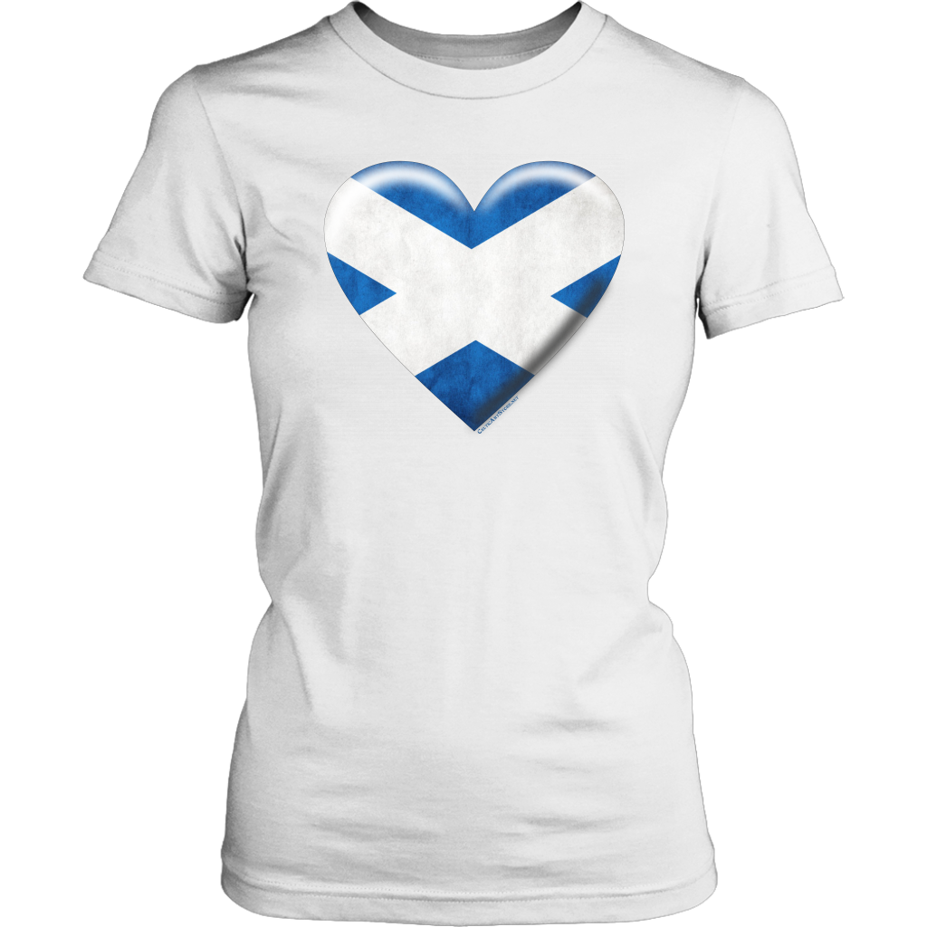 Scottish Flag Heart Women's Cotton Tee