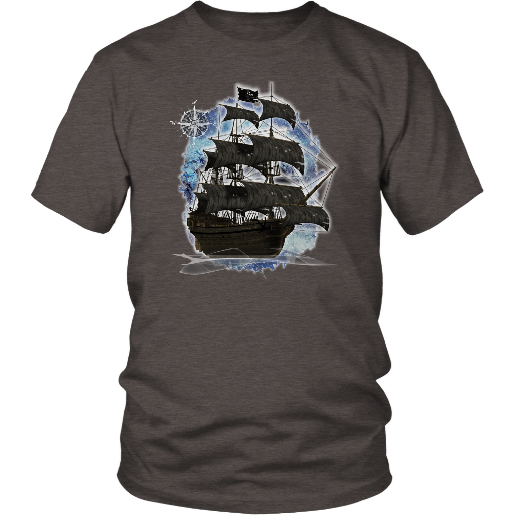 ghost ship, ghost tall ship, pirate ship, pirate art, nebula, pirate tall ship, pirates carribean, pirate star, galaxy, tall ship, compass rose, nautical, pirate captain, pirate wench, pirate scallywag, pirate shirt, pirate t-shirt