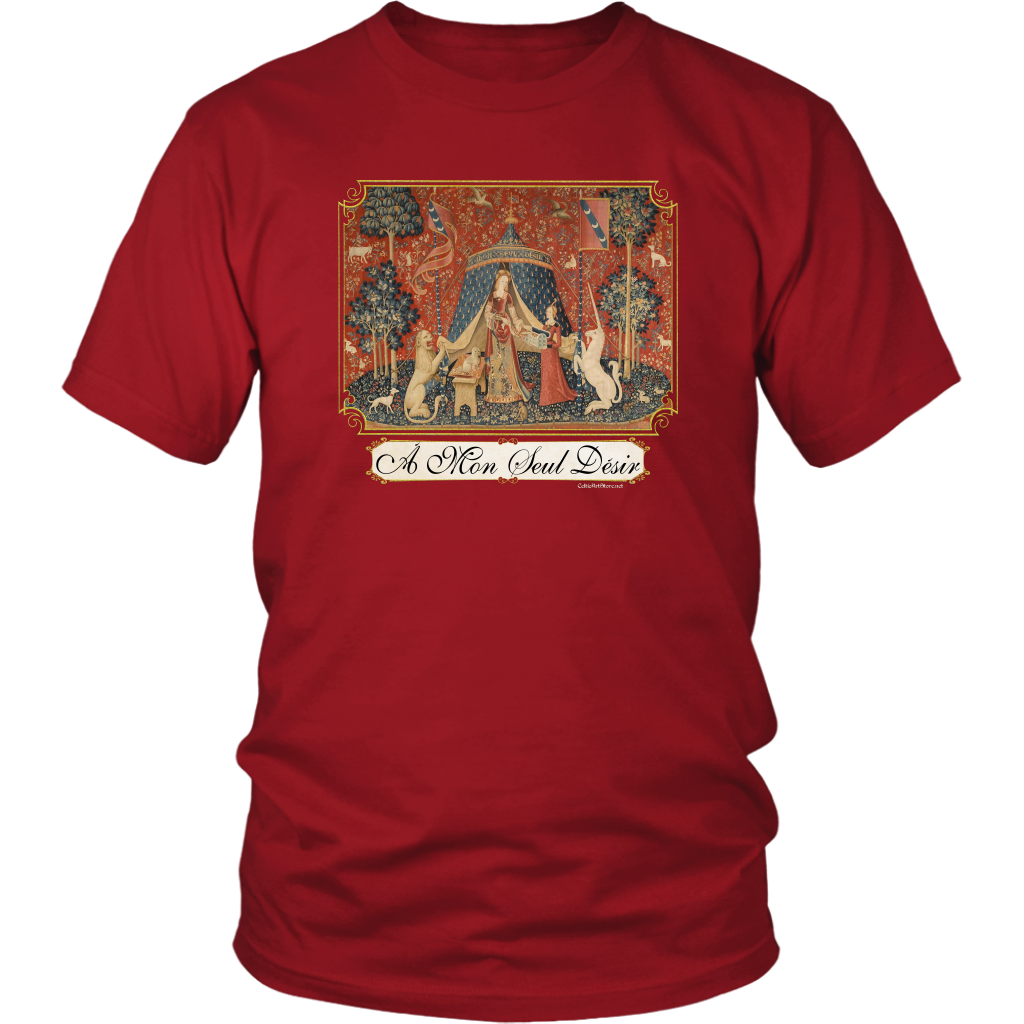 unicorn, tapestry, medieval, middle ages, renaissance, cluny museum, lion, noble lady, lady and unicorn, lady with unicorn, mille fleurs, thousand flowers, flanders, unicorn t-shirt, unicorn shirt, unicorn tee, unicorn t shirt