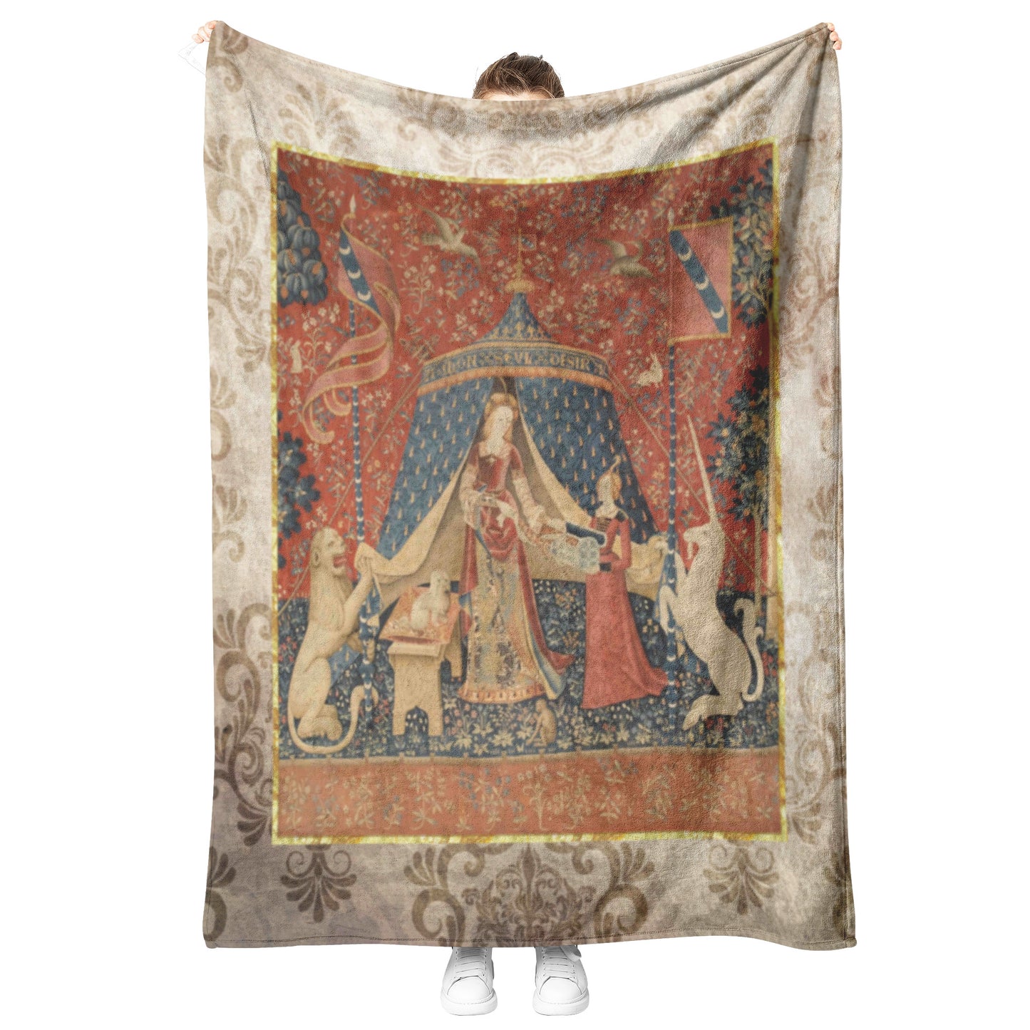 Lady and Unicorn Mon Seul Desir Fleece Blanket