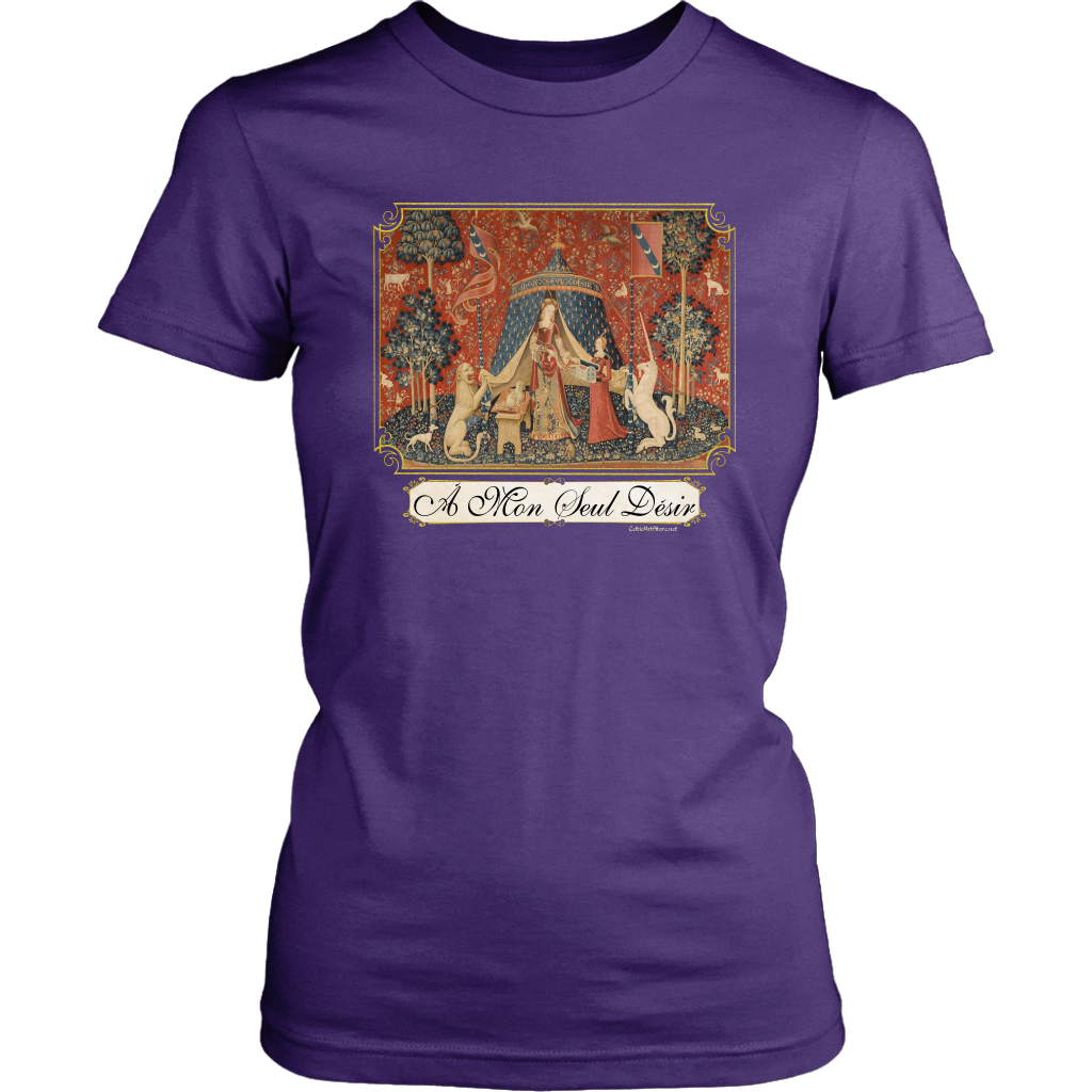 unicorn, tapestry, medieval, middle ages, renaissance, cluny museum, lion, noble lady, lady and unicorn, lady with unicorn, mille fleurs, thousand flowers, flanders, unicorn t-shirt, unicorn shirt, unicorn tee, unicorn t shirt