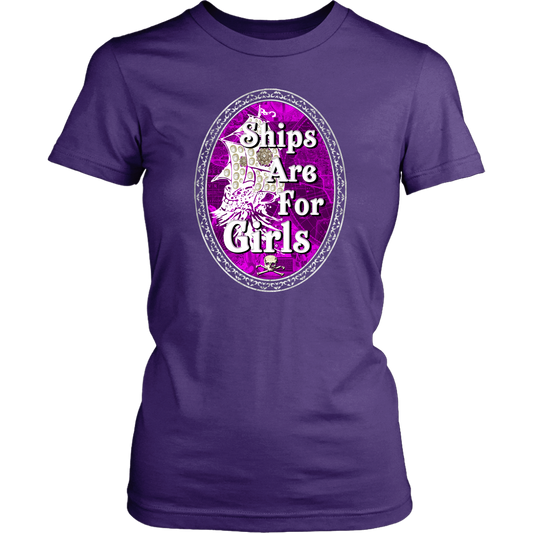 Ships Are For Girls Nautical Pirate Women's Tee
