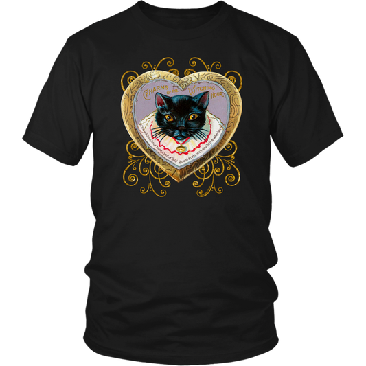 At The Witching Hour Cat and Gold Bell Vintage Unisex T-Shirt