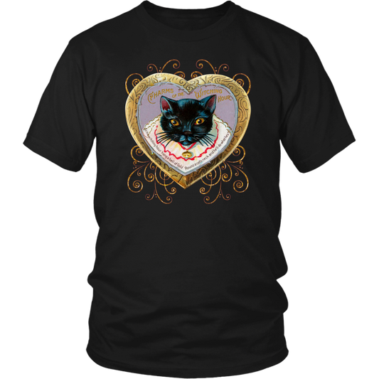 At The Witching Hour Cat and Gold Bell Vintage Unisex T-Shirt
