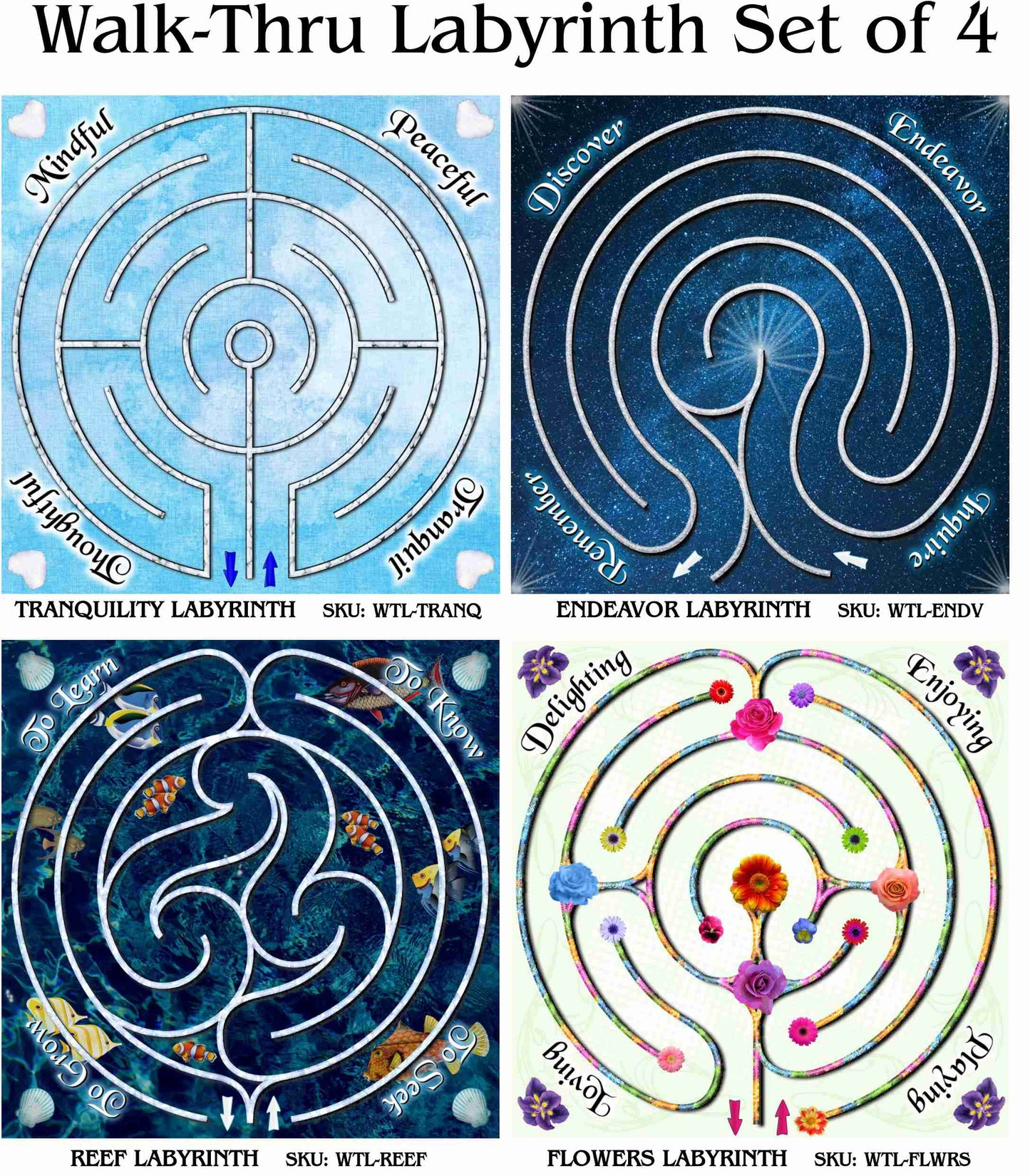 Walk-Thru Labyrinth Vinyl Floor Mats