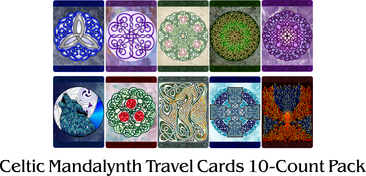 Celtic Mandalynth Travel Cards - Mindful Tracing Art for Stress, Anxiety and Attention Management