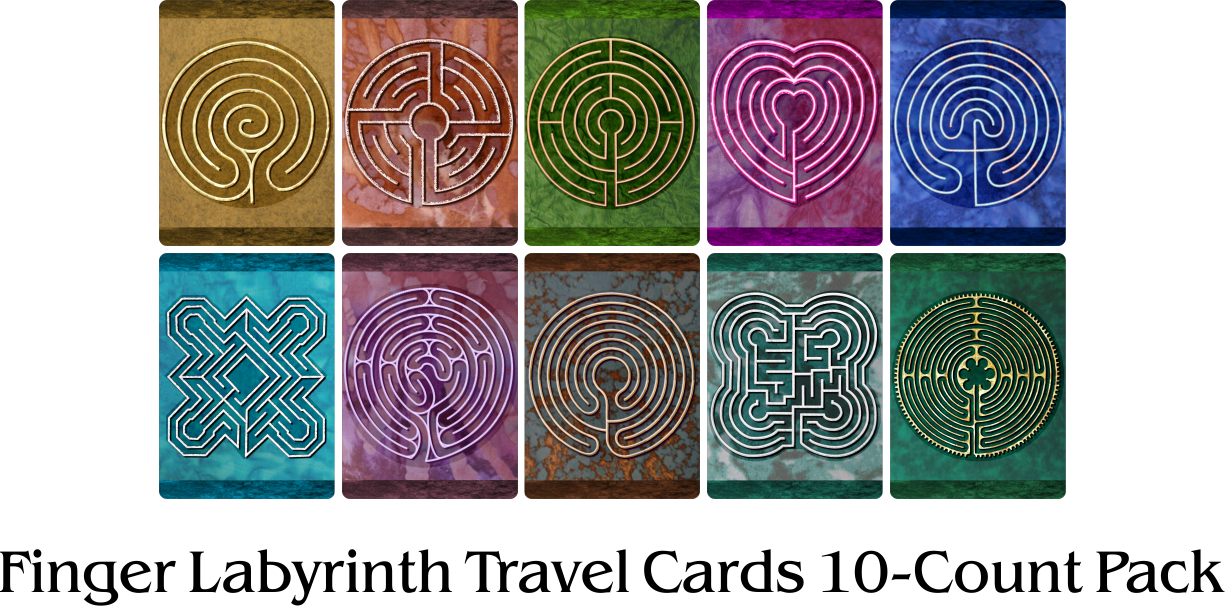 Finger Labyrinth Travel Cards - Mindful Tracing Art for Stress, Anxiety and Attention Management