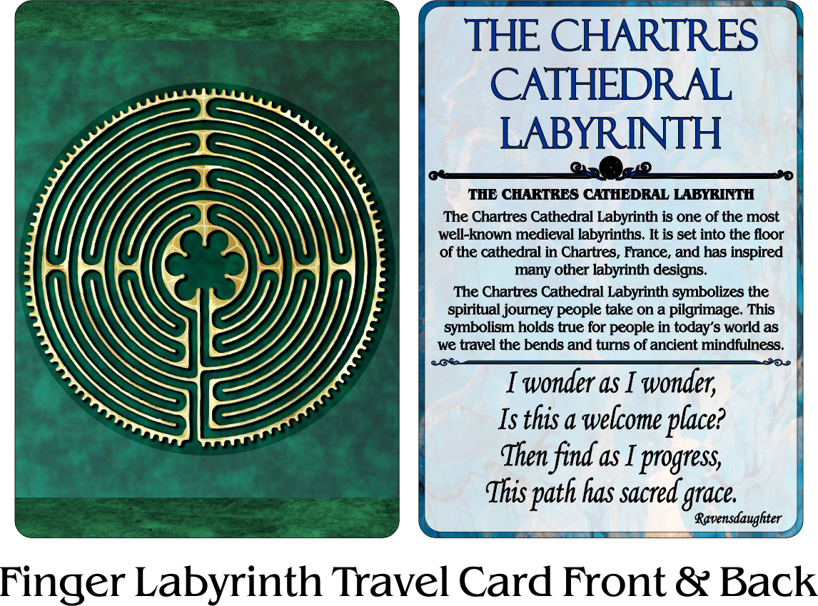 Finger Labyrinth Travel Cards - Mindful Tracing Art for Stress, Anxiety and Attention Management