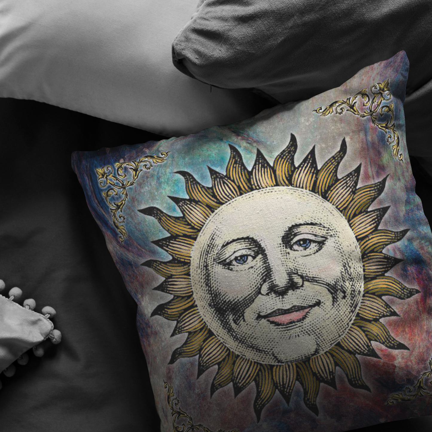 renaissance sun, renaissance art, old world sun, sun woodcut, medieval sun, renaissance woodcut, medieval woodcut