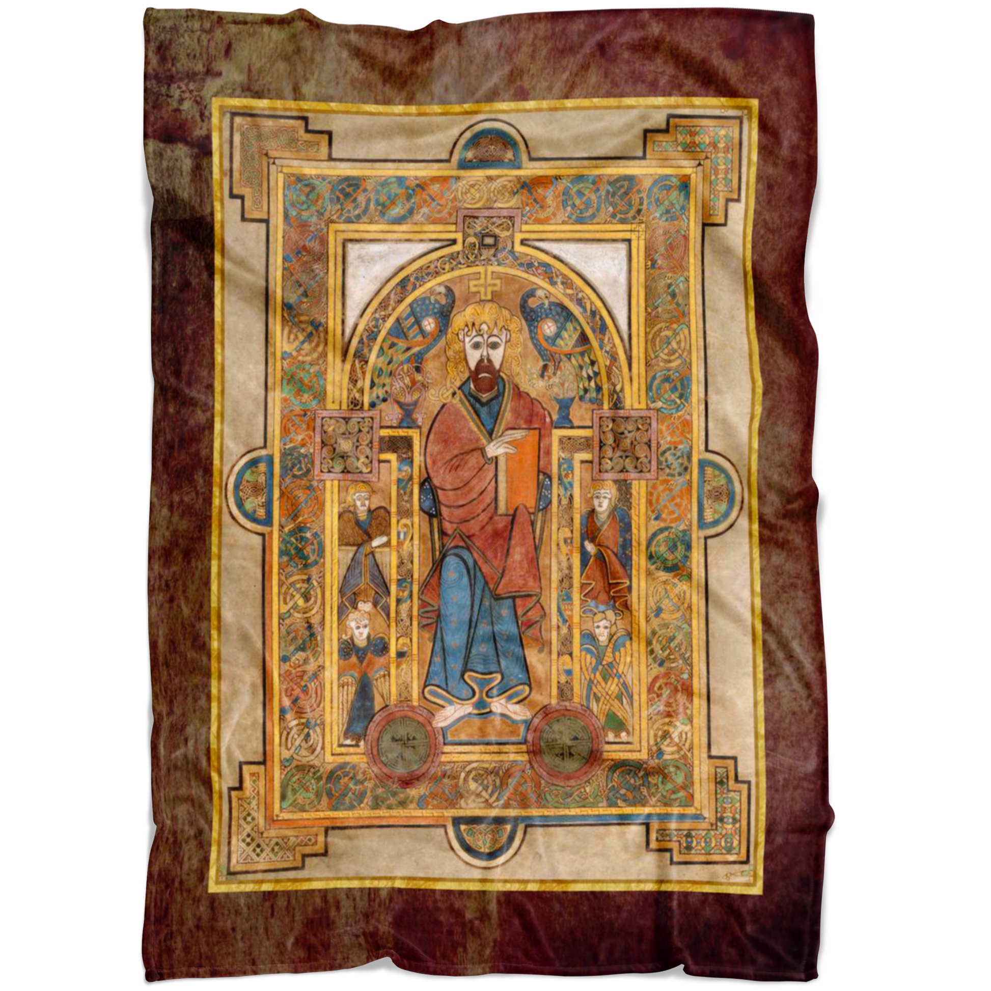 Kells, Book of Kells, Celtic Art, Celtic Illumination, Medieval Illumination, Trinity College, Celtic, Irish Art, Irish,   Fleece Blanket, Art Blanket, Celtic Blanket