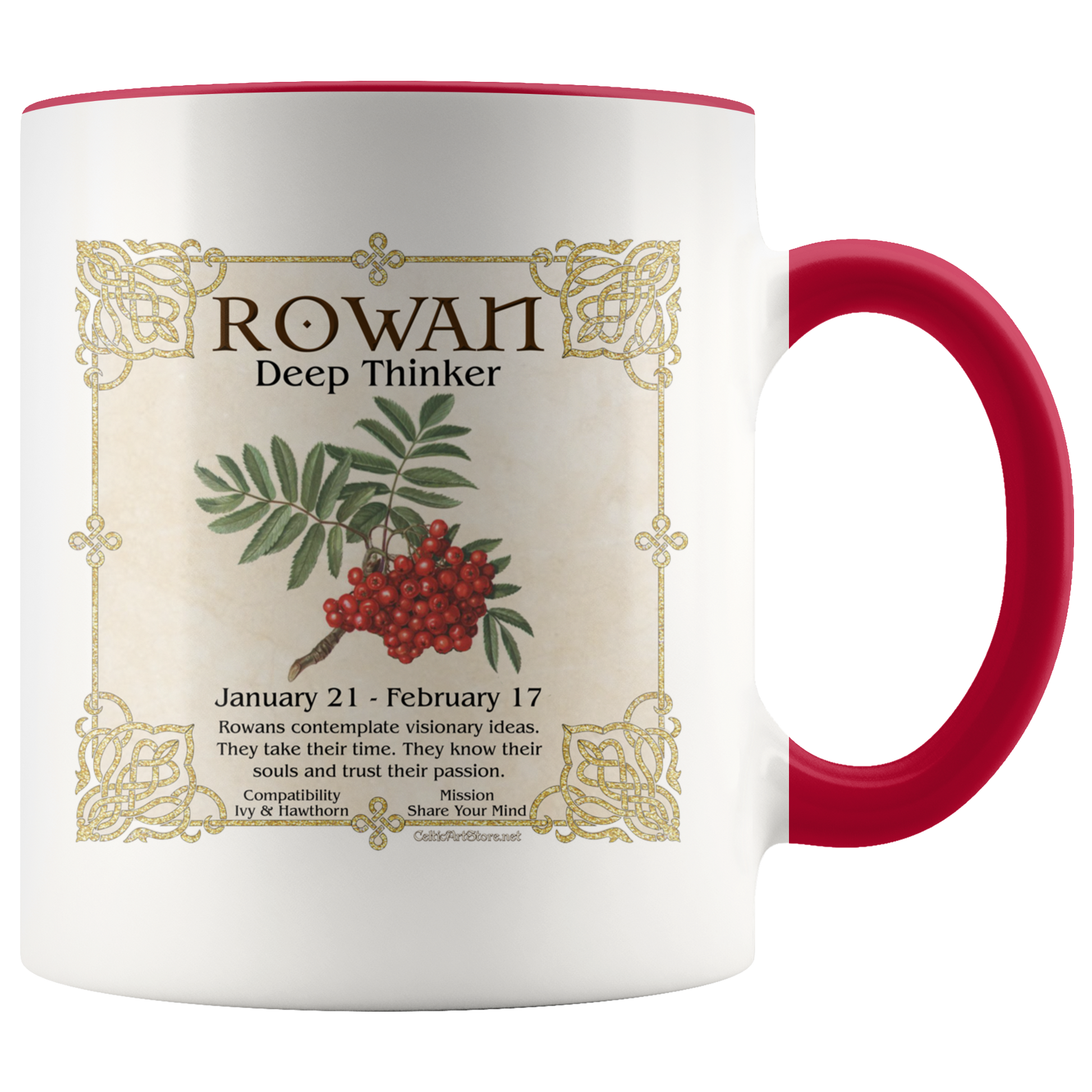 celtic tree zodiac, celtic zodiac, celtic zodiac rowan, celtic zodiac, ash, celtic zodiac alder, celtic zodiac willow, celtic zodiac hawthorn, celtic zodiac oak, celtic zodiac holly, celtic zodiac hazel, celtic zodiac vine, celtic zodiac ivy,  celtic zodiac reed, celtic zodiac elder,  celtic zodiac birch, celtic zodiac coffee mug, celtic zodiac accent mug, celtic knotwork mug,