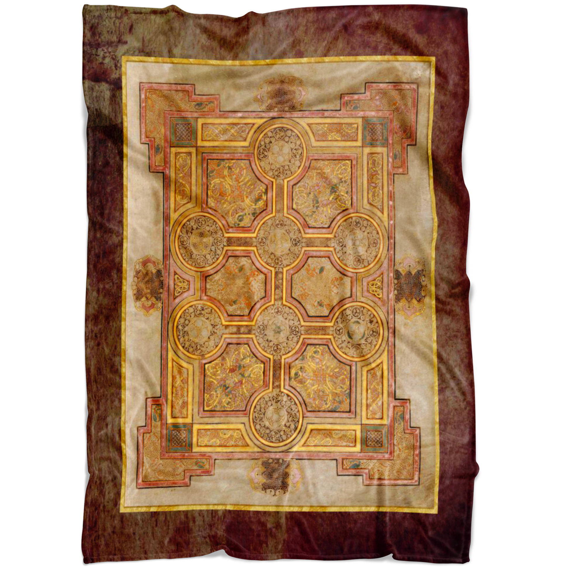 Kells, Book of Kells, Celtic Art, Celtic Illumination, Medieval Illumination, Trinity College, Celtic, Irish Art, Irish,   Fleece Blanket, Art Blanket, Celtic Blanket
