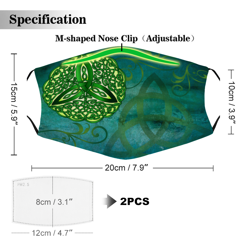 Celtic Trinity Face Mask - Green