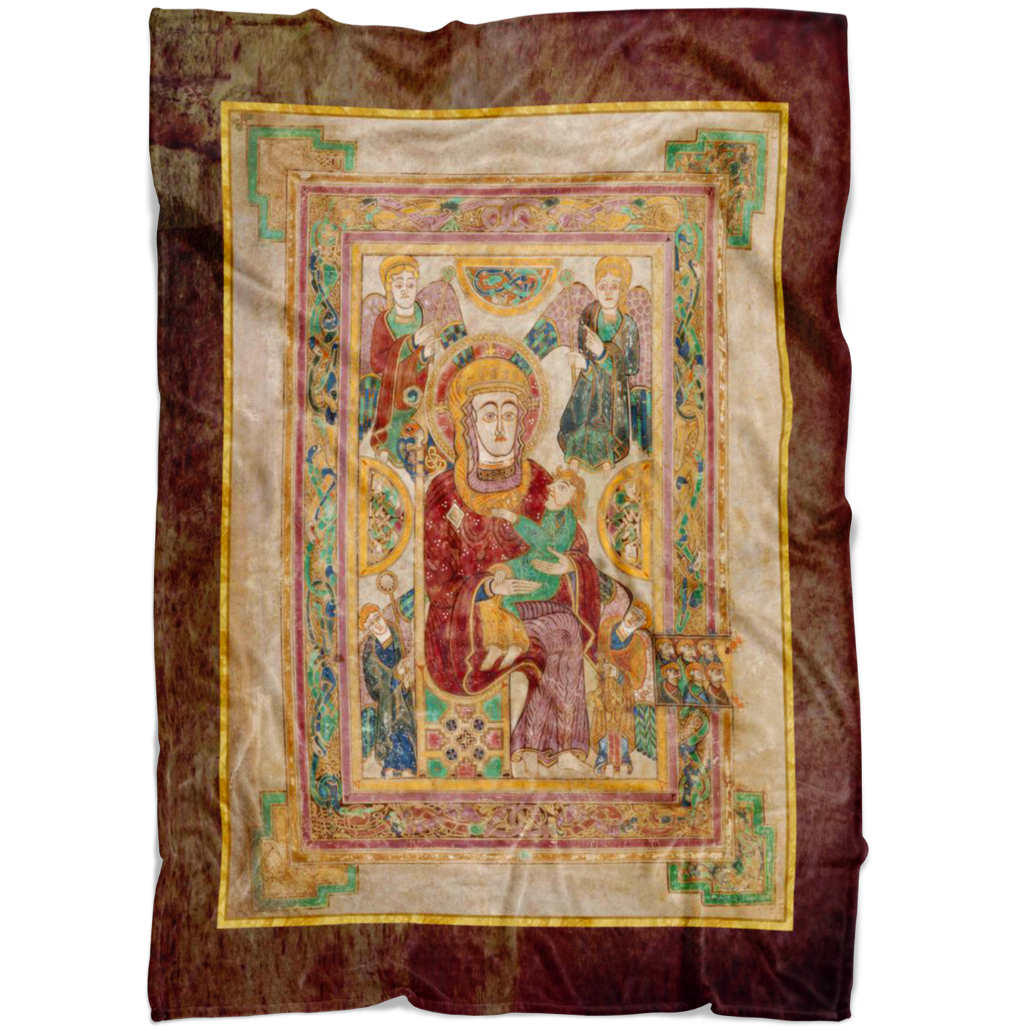 Kells, Book of Kells, Celtic Art, Celtic Illumination, Medieval Illumination, Trinity College, Celtic, Irish Art, Irish,   Fleece Blanket, Art Blanket, Celtic Blanket