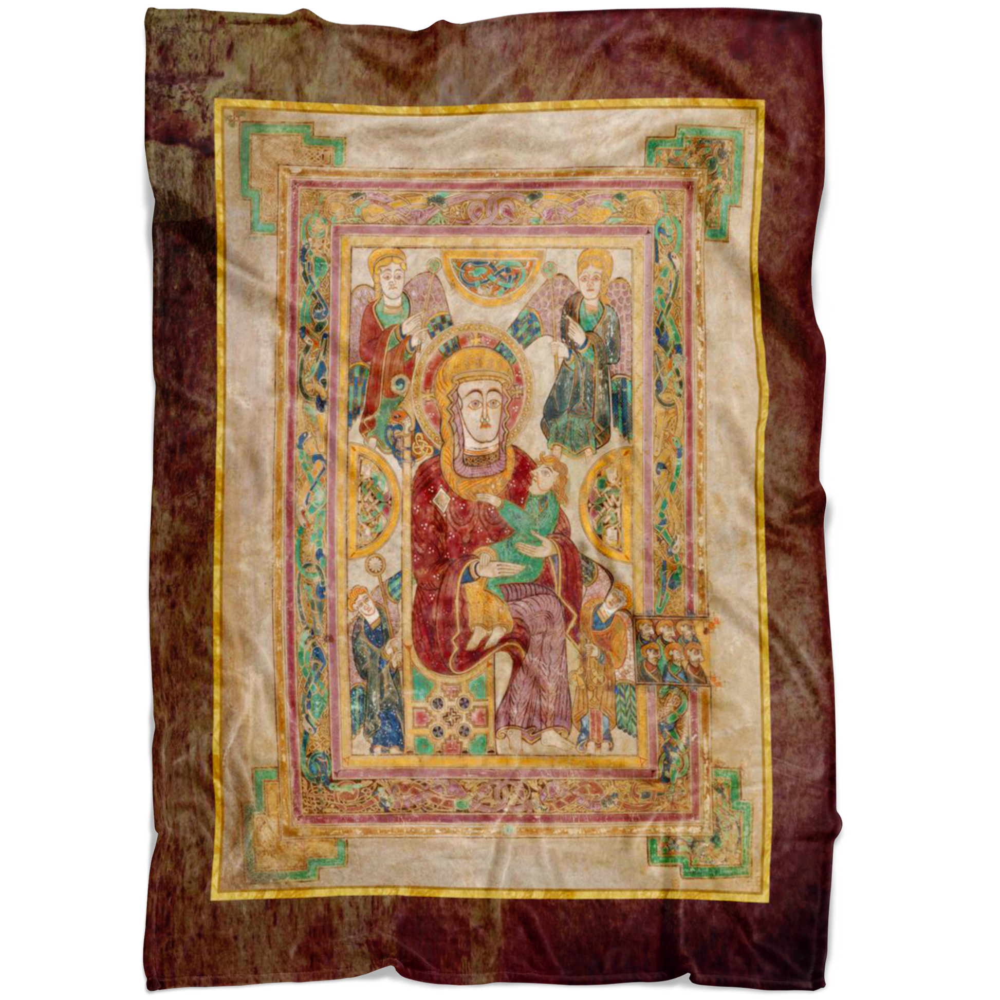 Kells, Book of Kells, Celtic Art, Celtic Illumination, Medieval Illumination, Trinity College, Celtic, Irish Art, Irish,   Fleece Blanket, Art Blanket, Celtic Blanket