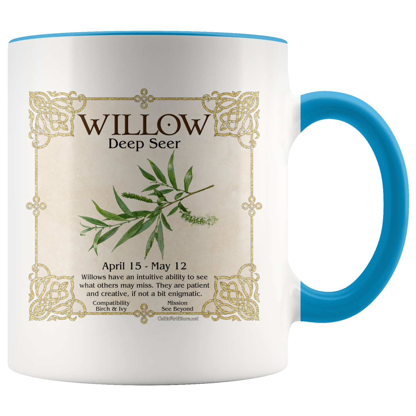 celtic tree zodiac, celtic zodiac, celtic zodiac rowan, celtic zodiac, ash, celtic zodiac alder, celtic zodiac willow, celtic zodiac hawthorn, celtic zodiac oak, celtic zodiac holly, celtic zodiac hazel, celtic zodiac vine, celtic zodiac ivy,  celtic zodiac reed, celtic zodiac elder,  celtic zodiac birch, celtic zodiac coffee mug, celtic zodiac accent mug, celtic knotwork mug,
