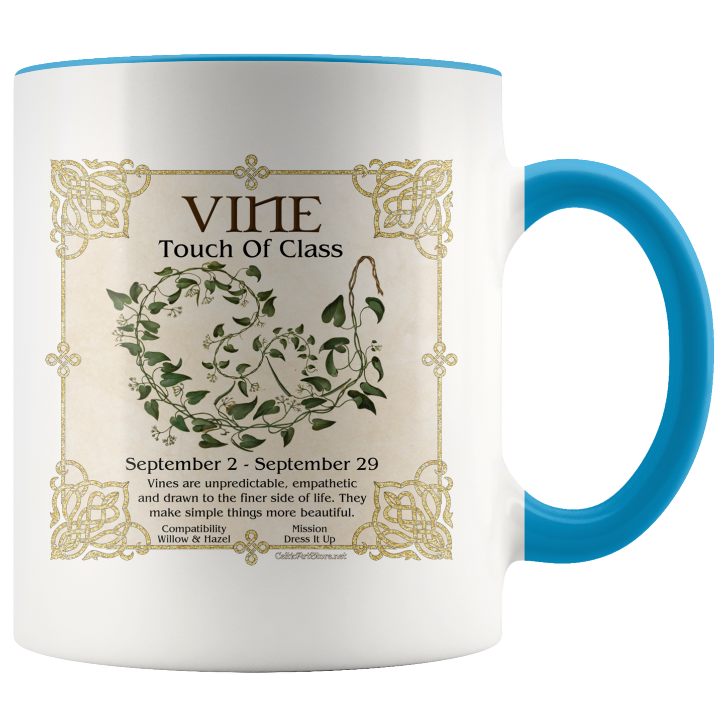 celtic tree zodiac, celtic zodiac, celtic zodiac rowan, celtic zodiac, ash, celtic zodiac alder, celtic zodiac willow, celtic zodiac hawthorn, celtic zodiac oak, celtic zodiac holly, celtic zodiac hazel, celtic zodiac vine, celtic zodiac ivy,  celtic zodiac reed, celtic zodiac elder,  celtic zodiac birch, celtic zodiac coffee mug, celtic zodiac accent mug, celtic knotwork mug,