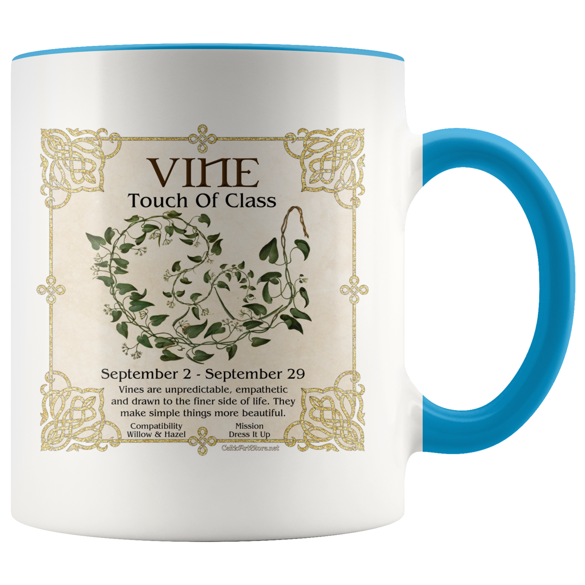 celtic tree zodiac, celtic zodiac, celtic zodiac rowan, celtic zodiac, ash, celtic zodiac alder, celtic zodiac willow, celtic zodiac hawthorn, celtic zodiac oak, celtic zodiac holly, celtic zodiac hazel, celtic zodiac vine, celtic zodiac ivy,  celtic zodiac reed, celtic zodiac elder,  celtic zodiac birch, celtic zodiac coffee mug, celtic zodiac accent mug, celtic knotwork mug,