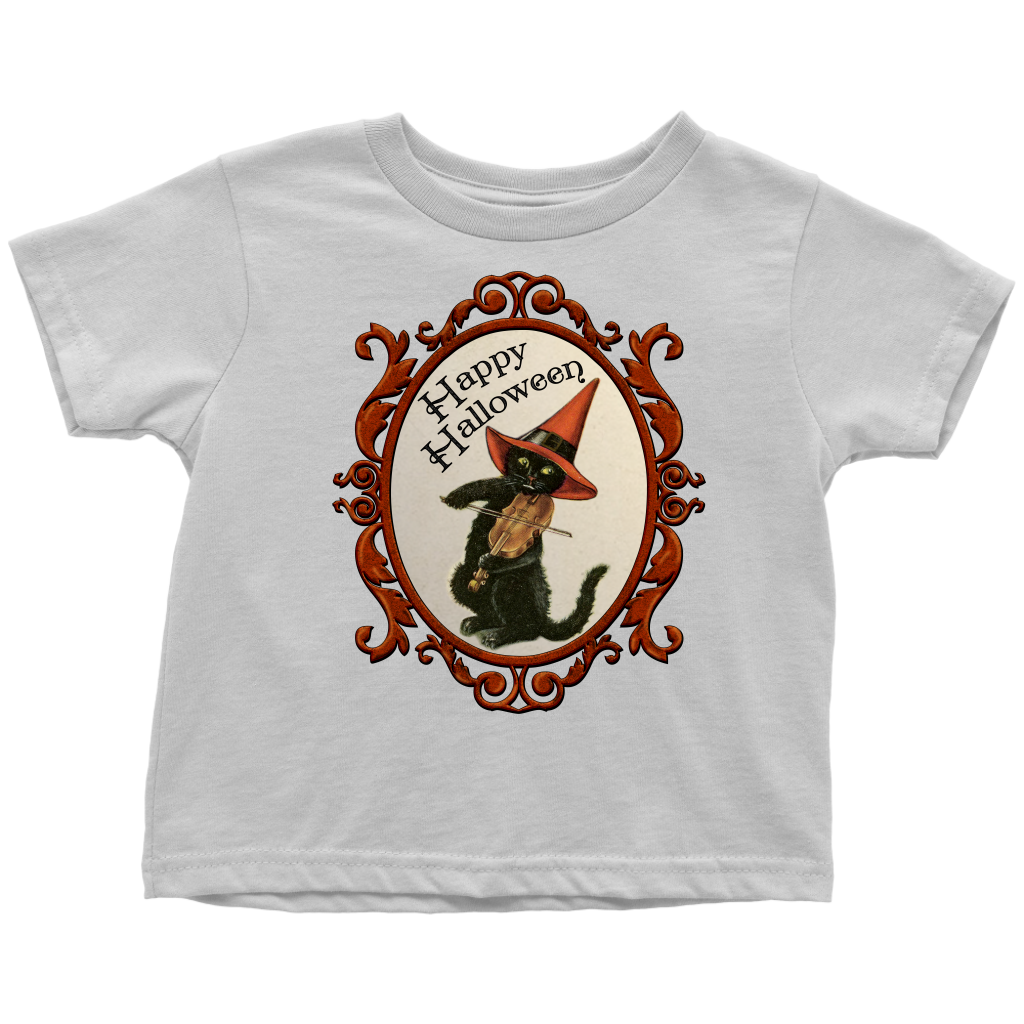 Happy Halloween Vintage Cat and Fiddle Unisex Toddler T-Shirt