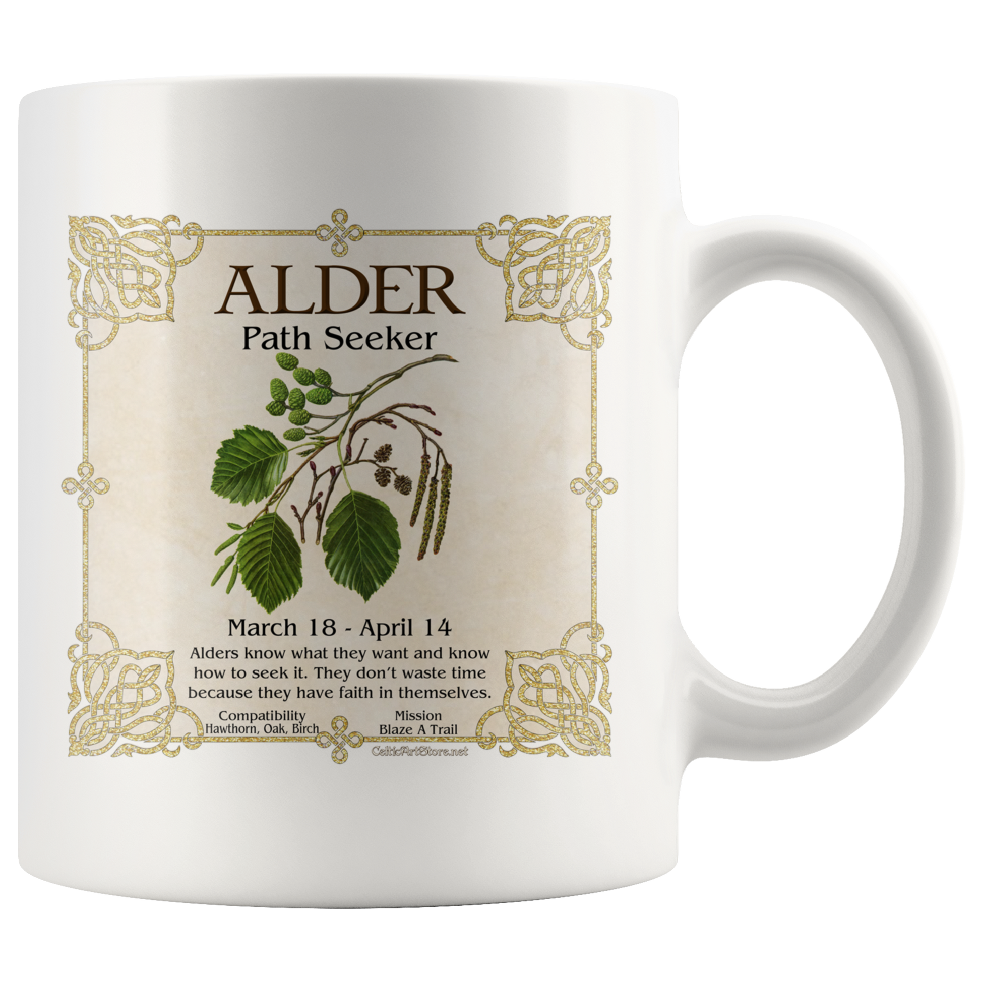 celtic tree zodiac, celtic zodiac, celtic zodiac rowan, celtic zodiac, ash, celtic zodiac alder, celtic zodiac willow, celtic zodiac hawthorn, celtic zodiac oak, celtic zodiac holly, celtic zodiac hazel, celtic zodiac vine, celtic zodiac ivy,  celtic zodiac reed, celtic zodiac elder,  celtic zodiac birch, celtic zodiac coffee mug, celtic zodiac accent mug, celtic knotwork mug,