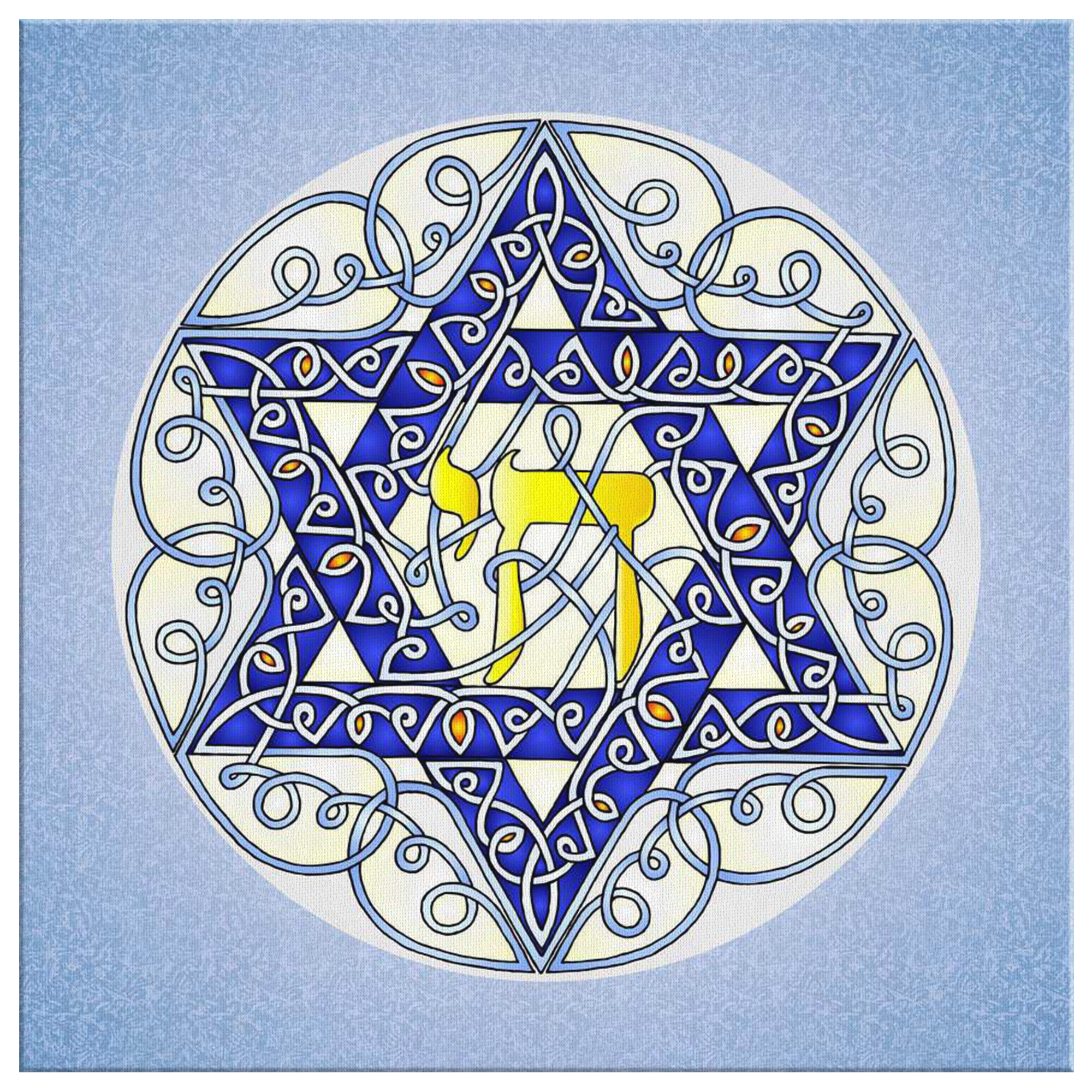 Celtic Star of David Stretch Canvas Art Print – Celtic Art