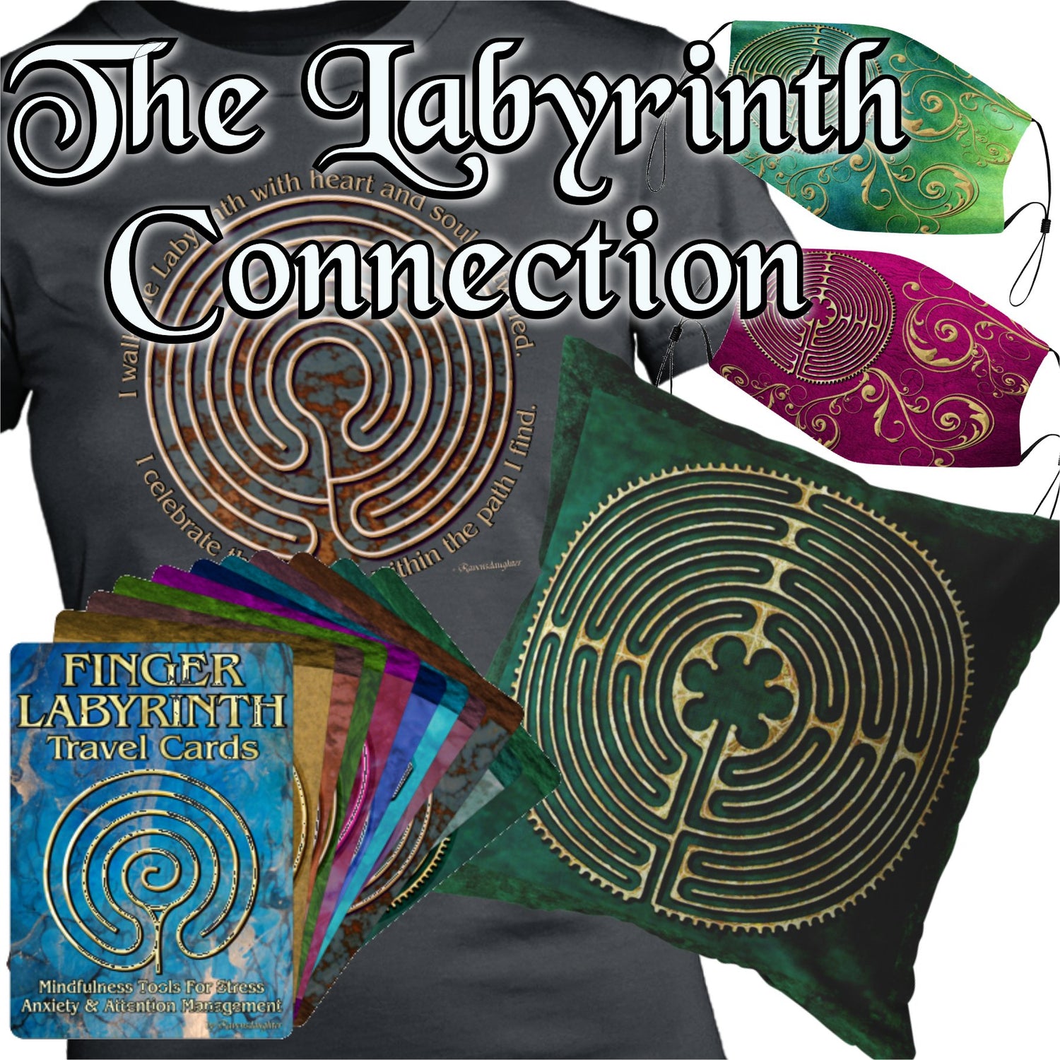 Finger Labyrinths by Ravensdaughter- Mindful Tracing Labyrinths - Labyrinth Apparel - Labyrinth Gifts