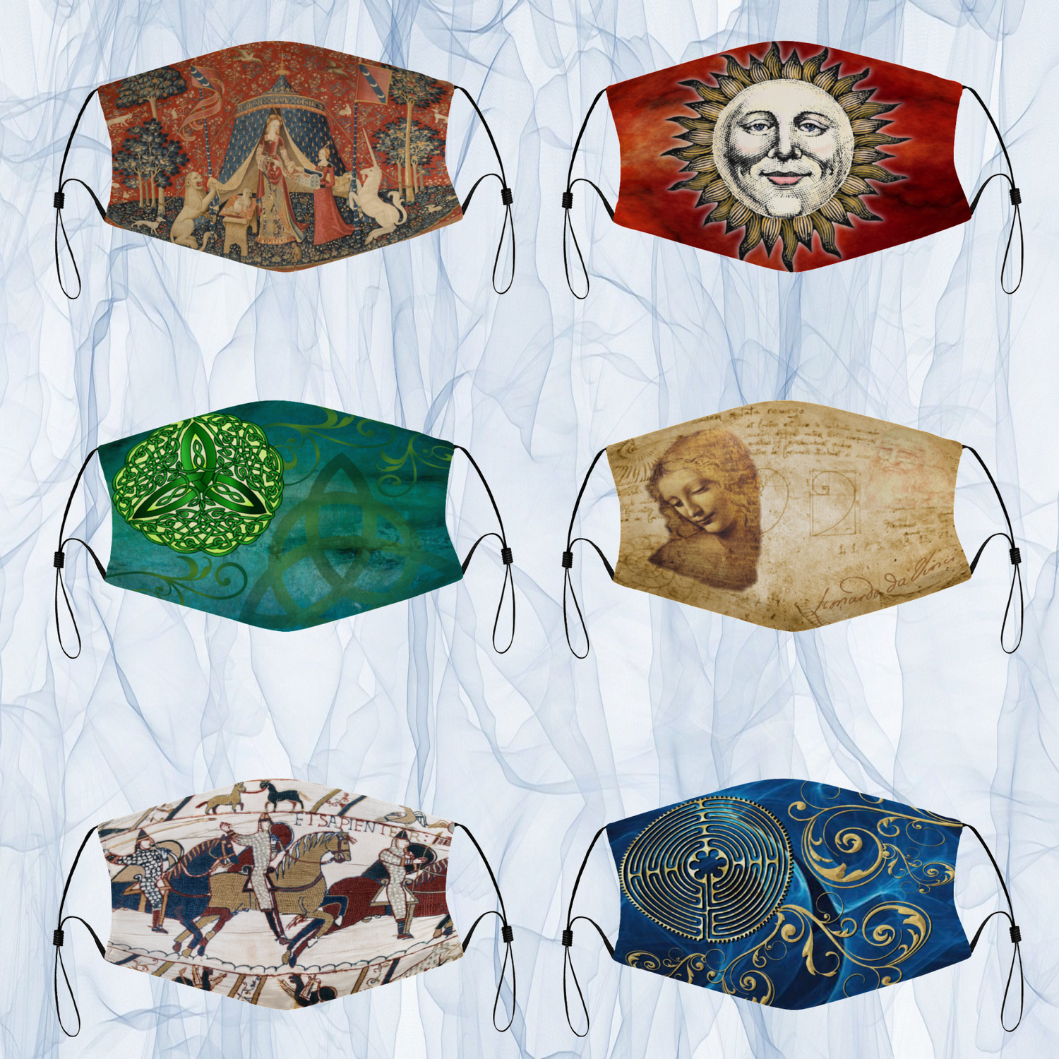 Face Fashions -Quality Face Masks Featuring Medieval, Renaissance, Celtic & Labyrinth Art