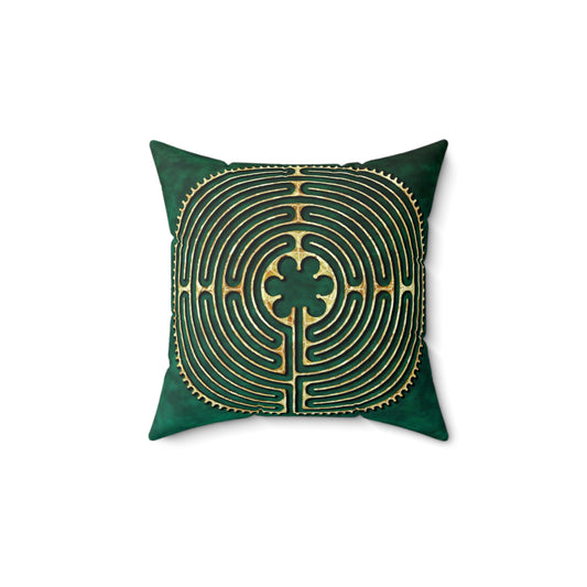 Chartres Cathedral Labyrinth Faux Suede Pillow