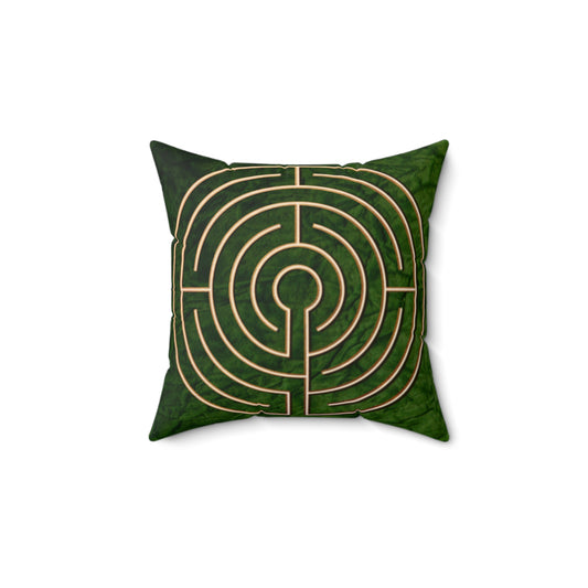 Abingdon Abbey Labyrinth Faux Suede Pillow