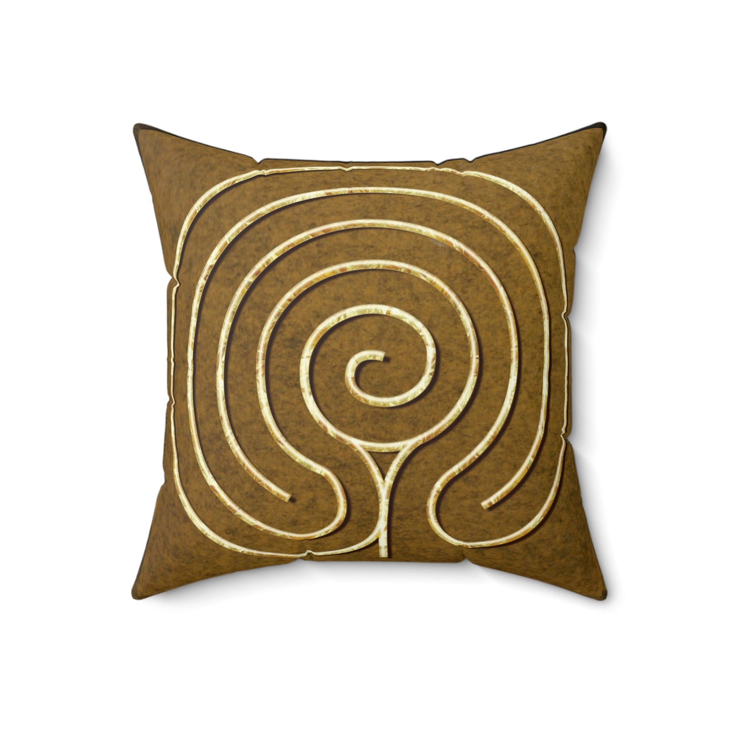 Chakra Vyuha Labyrinth Faux Suede Pillow