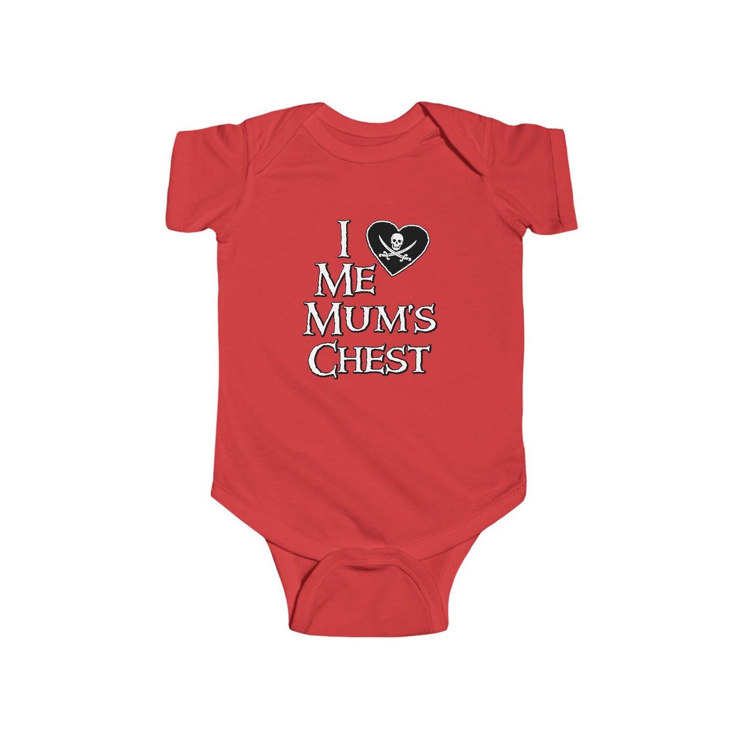 Me Mum's Chest Double Print Pirate Baby Onesie