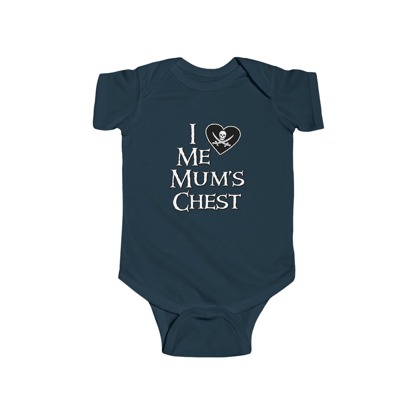 Me Mum's Chest Double Print Pirate Baby Onesie