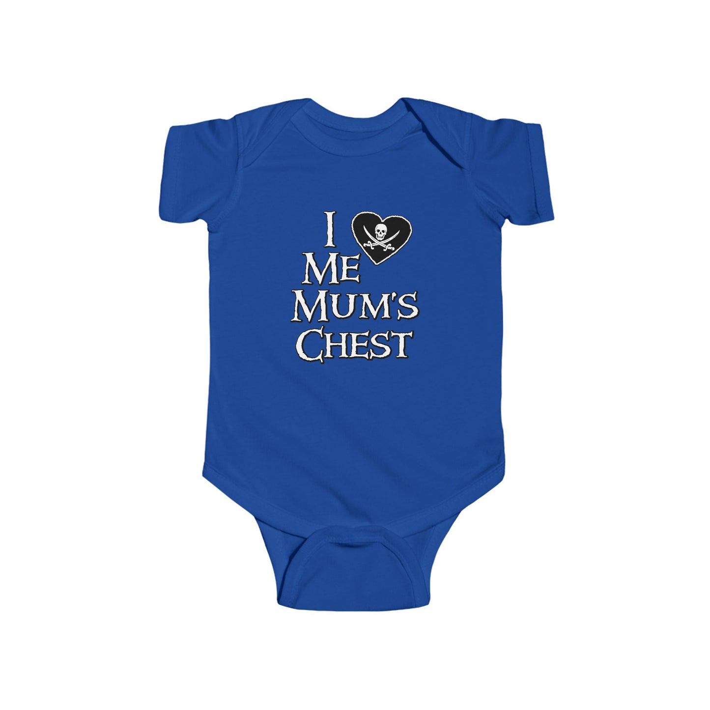 Me Mum's Chest Double Print Pirate Baby Onesie