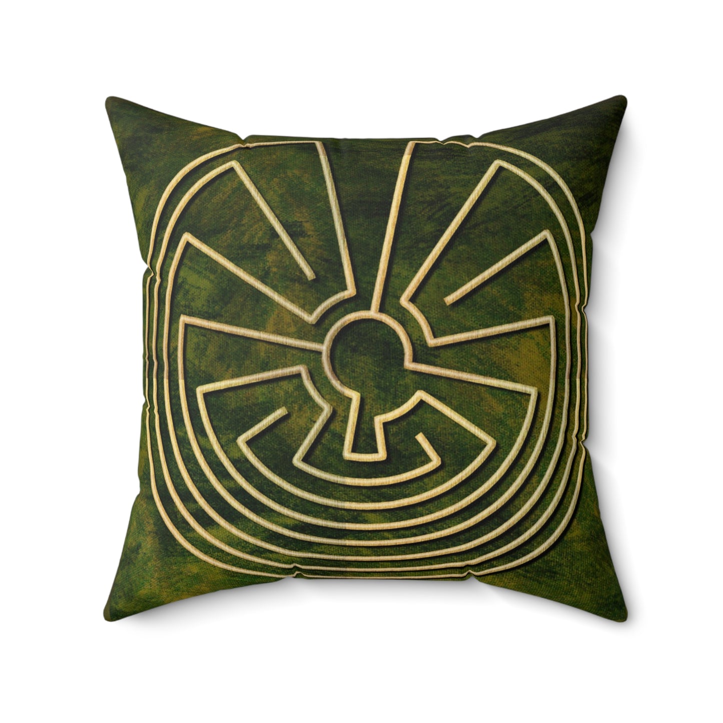 Native American Labyrinth Faux Suede Pillow