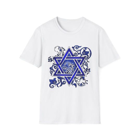 Denim Flower Star of David - Softstyle Unisex Tee