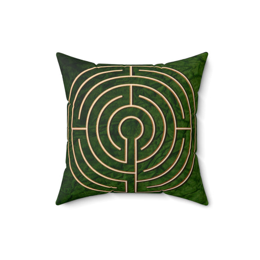 Abingdon Abbey Labyrinth Faux Suede Pillow