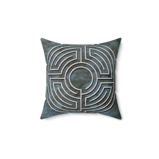 House of Theseus Labyrinth Faux Suede Pillow